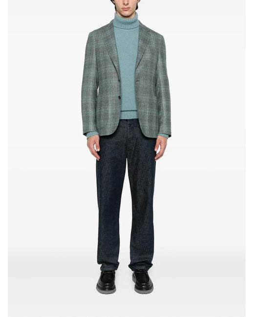 Fedeli Green Turtleneck Sweater for men