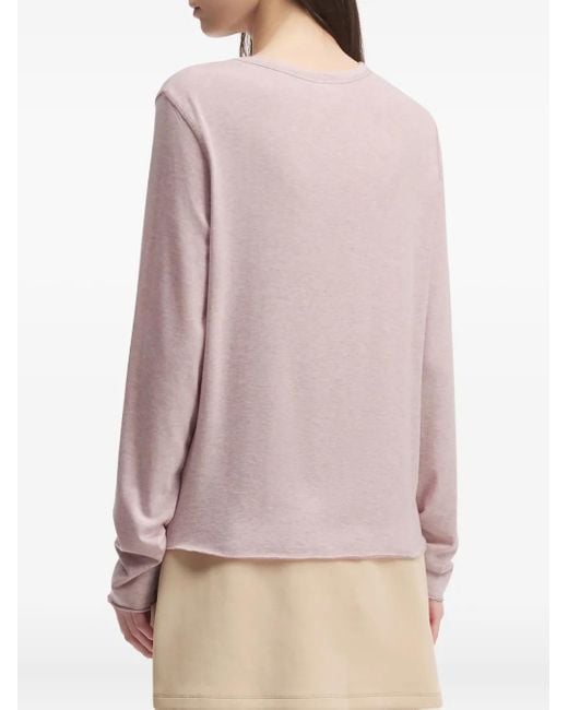 B+ AB Pink Raw-Edge Long-Sleeve T-Shirt