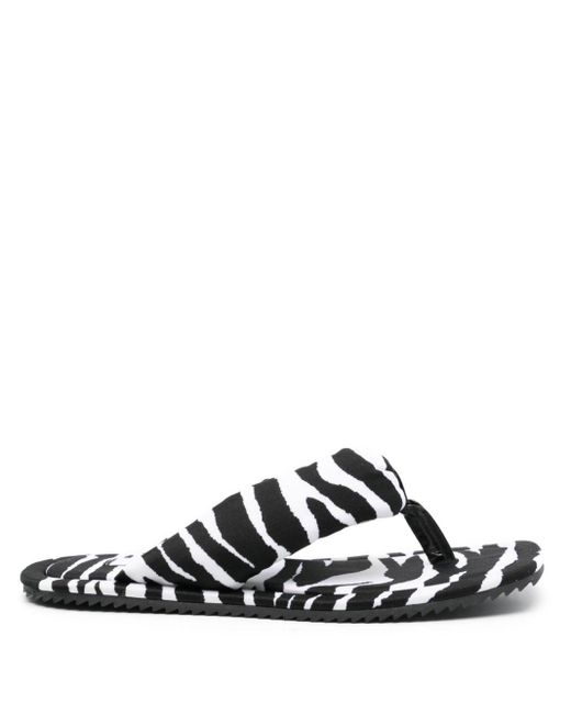 The Attico White Indie Zebra-print Flat Slides
