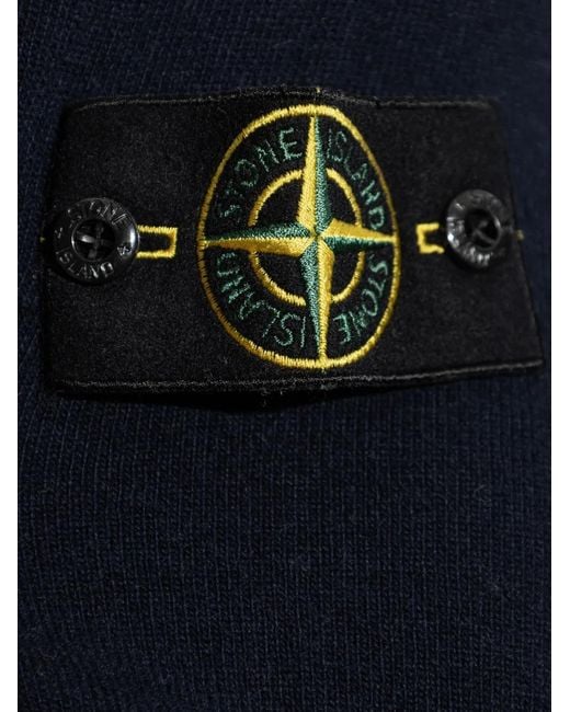 Stone Island Blue Logo-Patch Sweater for men