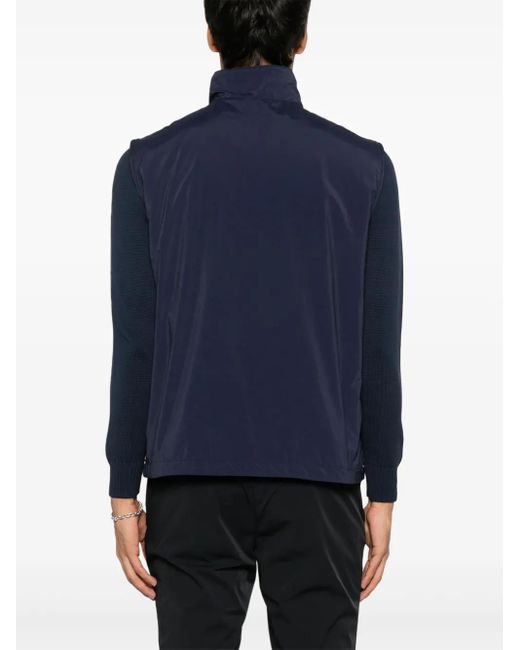 Fay Blue Logo-Patch Gilet for men