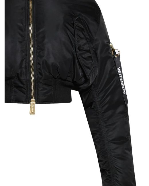 Vetements Black Double Zip Bomber Jacket