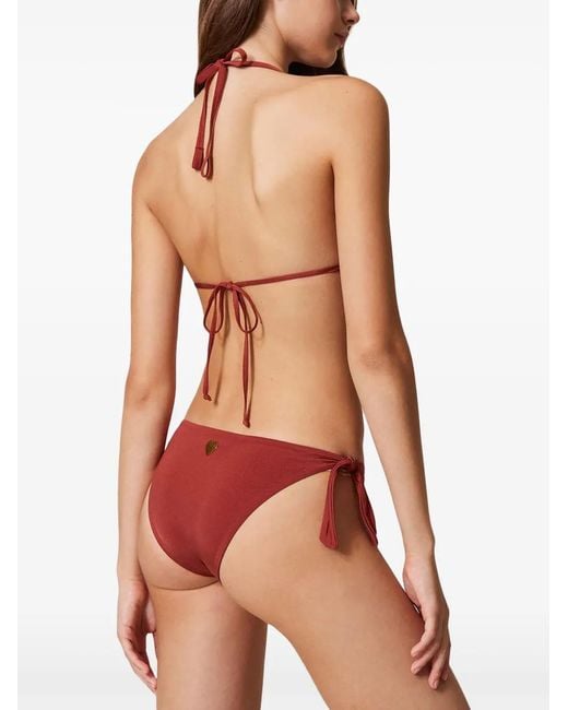 Twinset Red Knitted Bikini Bottoms