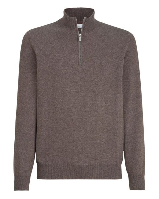Brunello Cucinelli Brown Cashmere Sweater for men