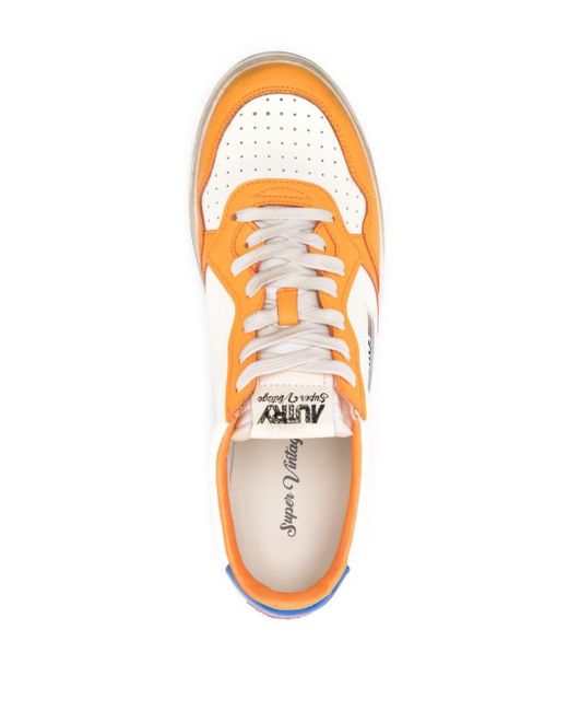 Autry Super Vintage Leren Sneakers in het Orange voor heren