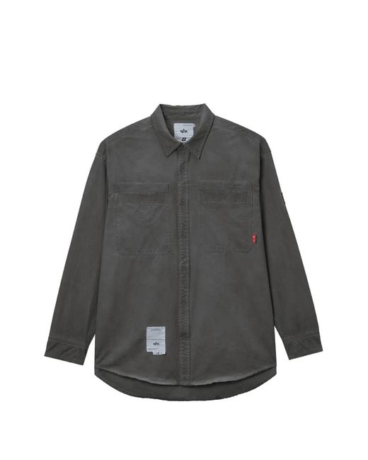 Izzue Gray Patch-Pocket Shirt for men