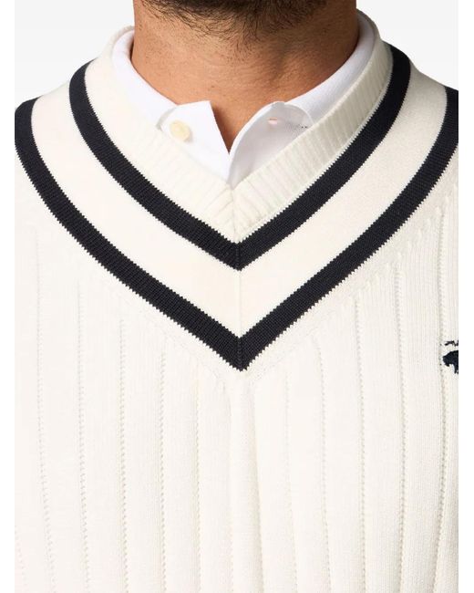 Brooks Brothers White Logo-Embroidered Vest for men