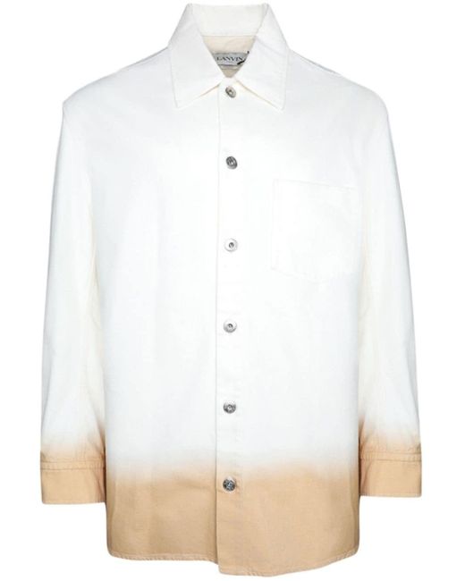Camicia con effetto sfumato di Lanvin in White da Uomo