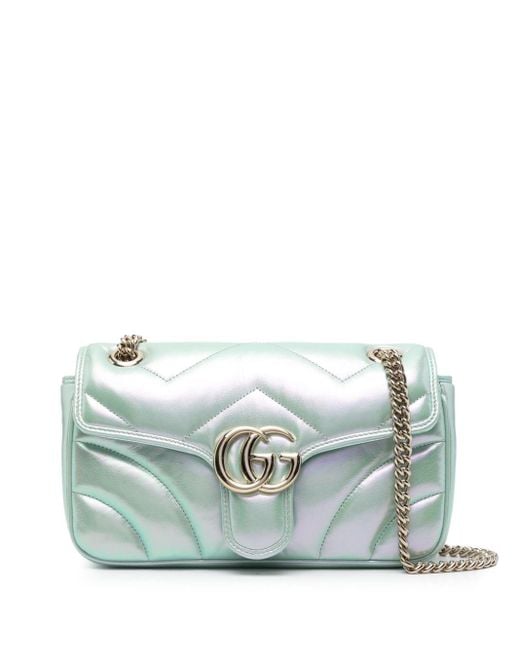 Gucci Blue Small GG Marmont Shoulder Bag