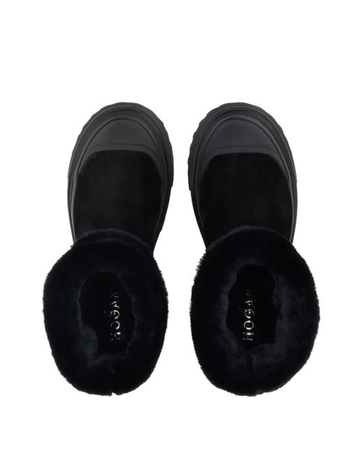 Hogan Black Ankle Boots H619 Aus Veloursleder