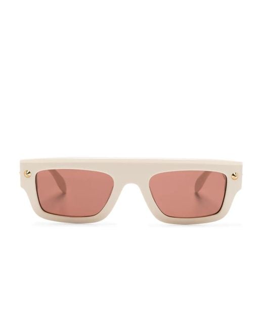 McQueen Pink Rectangle-Frame Sunglasses for men