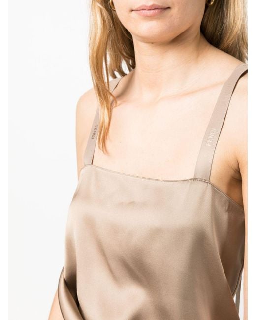 Fendi Natural Tie-waist Silk Maxi Dress