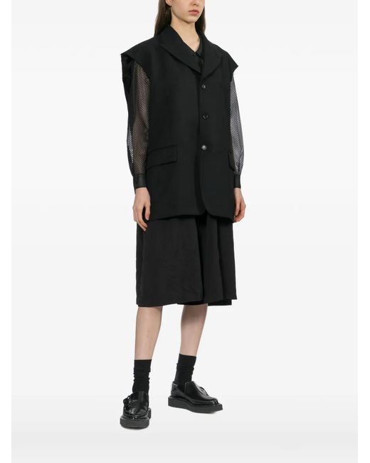 COMME DES GARÇON BLACK Black Deconstructed Sleeveless Gilet