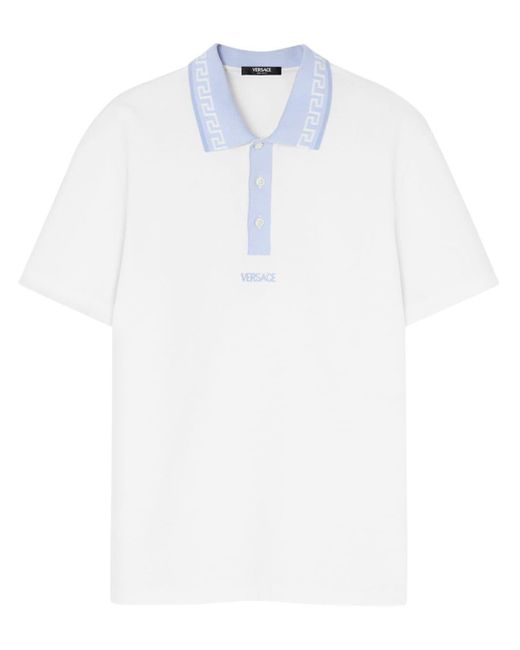 Versace Poloshirt Met Geborduurd Logo in het White voor heren