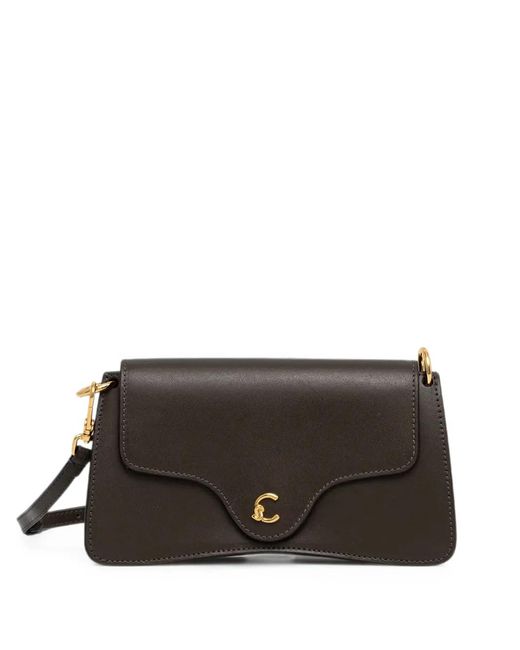 Coccinelle Black C-Me Logo-Plaque Shoulder Bag