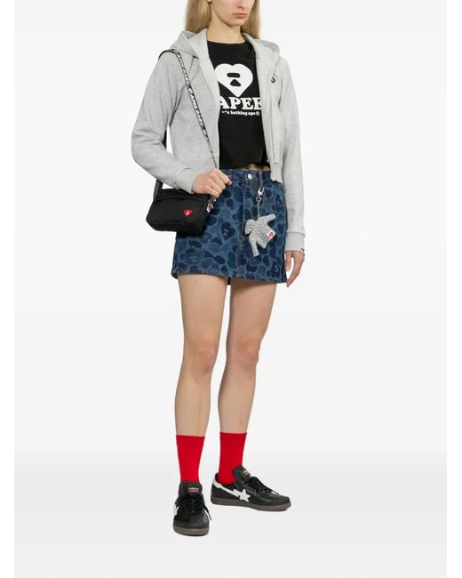 AAPE BY A BATHING AP Black Logo-Patch Mini Bag