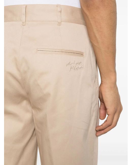 Maison Kitsuné Natural Cotton Gabardine Chino Pants for men