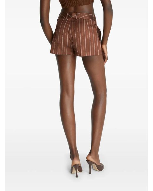 Ermanno Scervino ストライプ ショートパンツ Brown