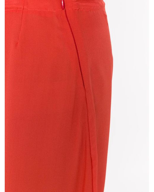 Amir Slama Red Pantalon Palazzo En Soie