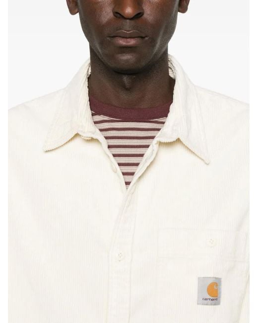 メンズ Carhartt コーデュロイ シャツ White