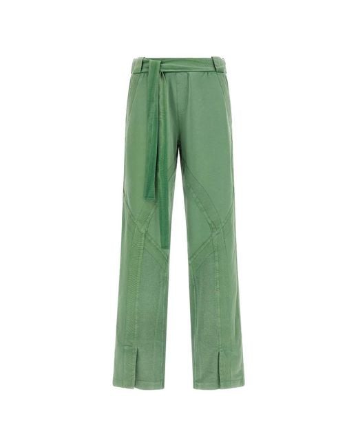 The Attico Green Front-Split Trousers