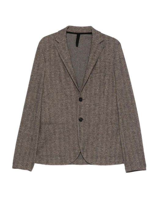 Harris Wharf London Brown Herringbone Two-Button Jacket for men