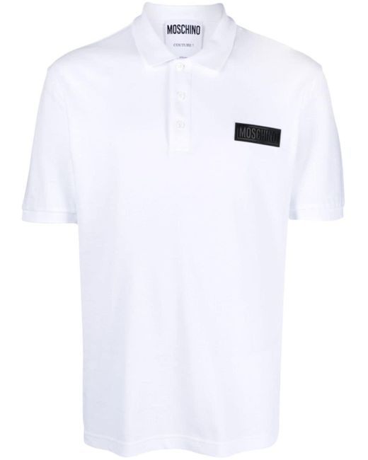 Moschino Poloshirt mit Logo-Patch in White für Herren