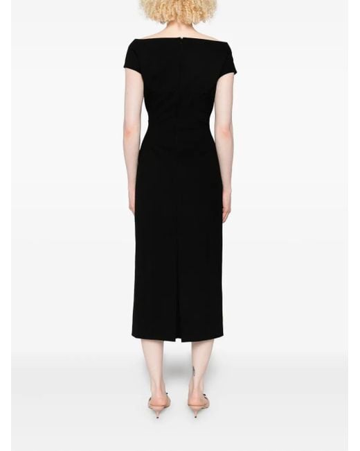 Ermanno Scervino Black Short-Sleeve Midi Dress