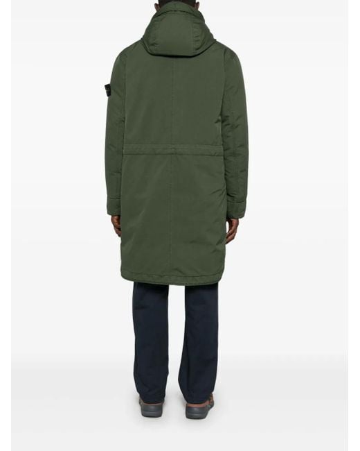 メンズ Stone Island コンパスバッジ コート Green