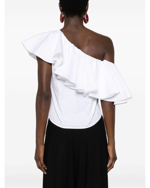 Blusa con hombros asimétricos Giambattista Valli de color White
