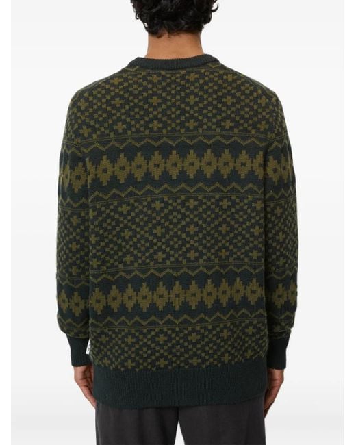Marc O' Polo Green Patterned Crew-Neck Sweater for men