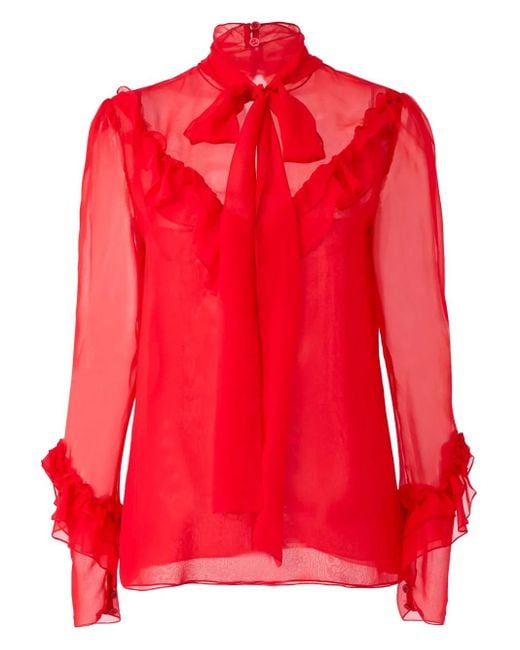 Blusa di Carolina Herrera in Red