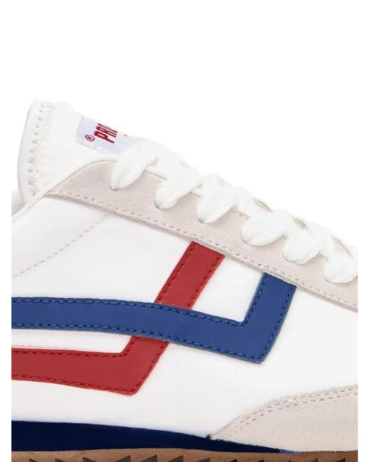 Pro Keds White Racer 77 Leather-Inserts Sneakers