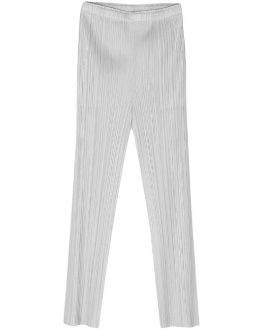 Pleats Please Issey Miyake White Mc March Pleated Trousers