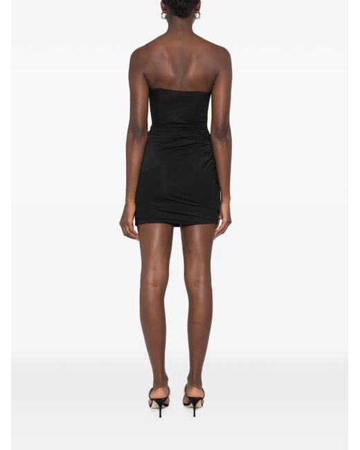 Blumarine Black Strapless Draped Mini Dress