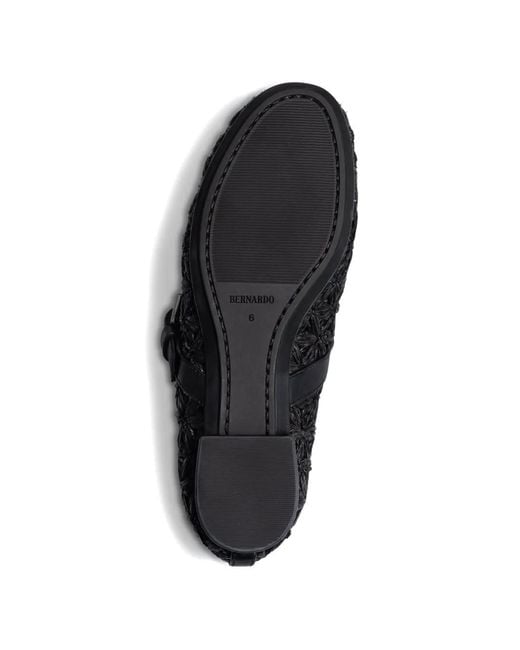 Bernardo Black Borden Woven Buckle Ballet Flats