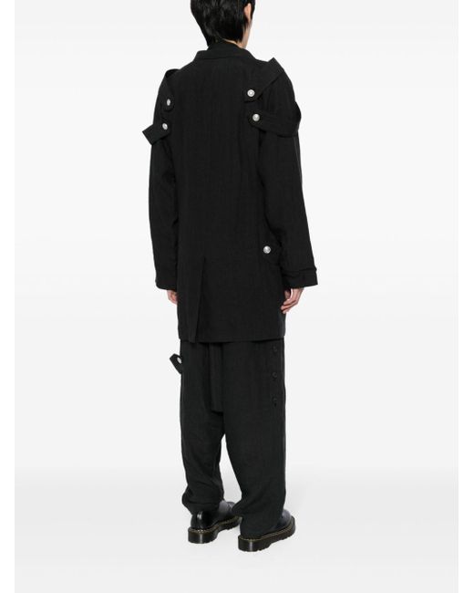 Yohji Yamamoto Black Contrast-stitch Single-breasted Blazer for men