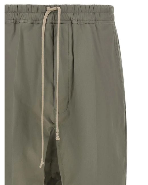 Rick Owens Green Drawstring Cropped Trousers for men