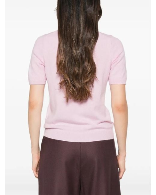 Bompard Pink Short-Sleeved Cashmere Jumper