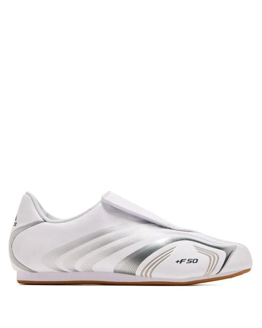 Adidas White F50 Slip-On Sneakers
