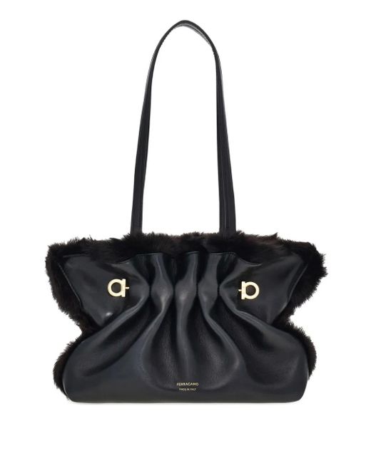Borsa A Spalla Gancini Piccola di Ferragamo in Black