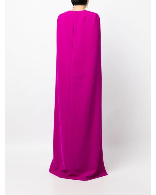 Jenny Packham Pink Loretta Crystal-embellished Cape Gown
