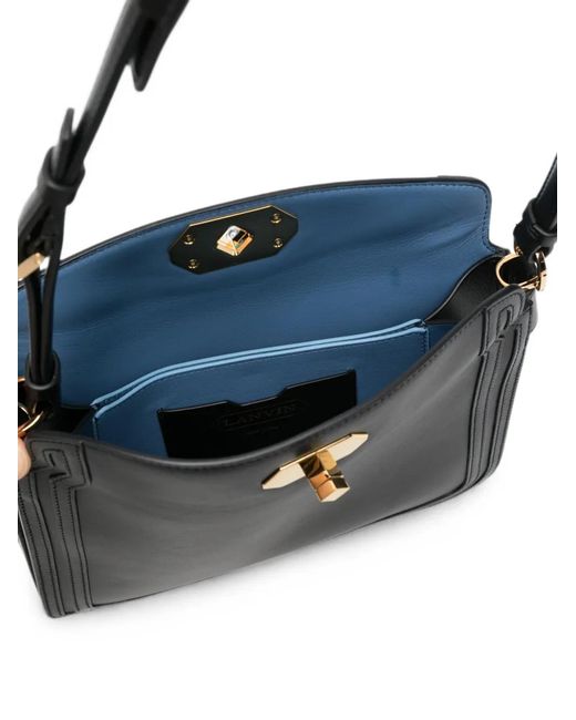 Lanvin Black Compagnon Leather Shoulder Bag