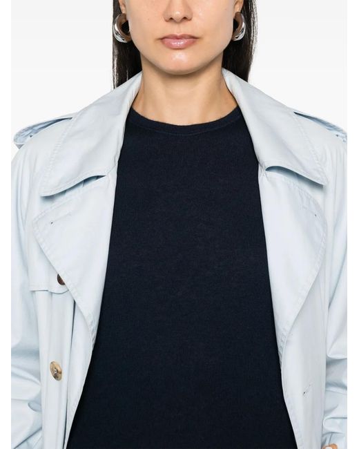 Majestic Filatures Blue Fine-Knit Cashmere Crewneck Sweater