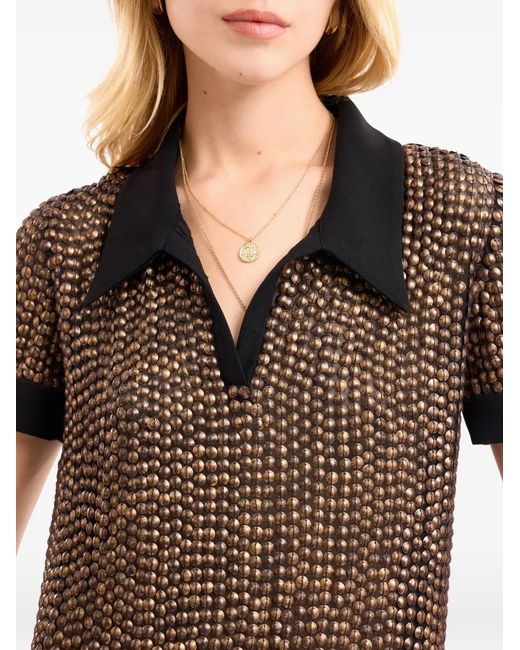 Gemy Maalouf Brown Studded T-Shirt Mini Dress