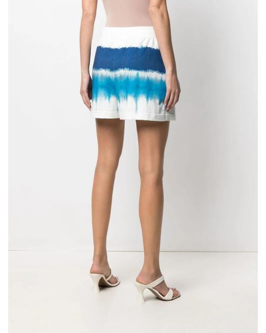 Alberta Ferretti Blue Tie-Dye Track Shorts