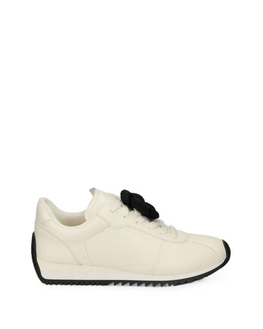 Michael Kors White Flower-Embellishment Sneakers