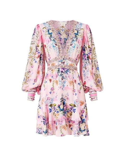 Camilla White V-Neck Button Mini Dress