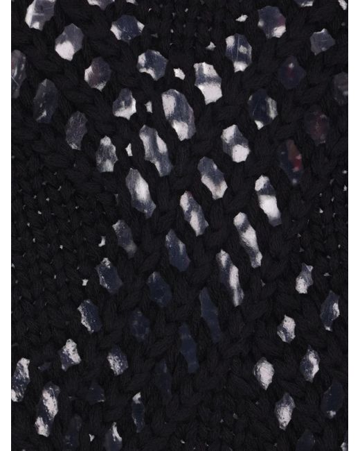 Jil Sander Black Geometric-Pattern Knit Sweater for men