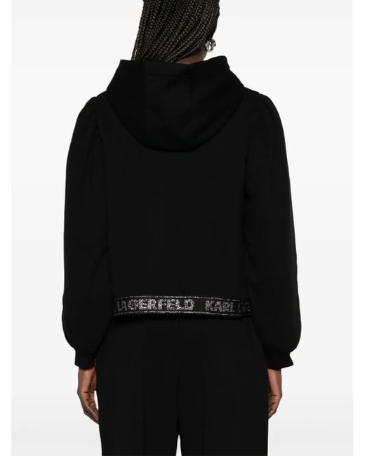 Karl Lagerfeld グリッターロゴ パーカー Black